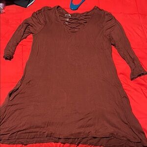 Rust Long Sleeve Dress